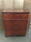 Vintage Mahogany FS Harmon MFG co 4 drawer dresser - marked property of US govt