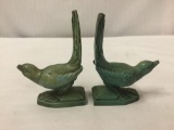 Pair of cast iron bird/dove book ends