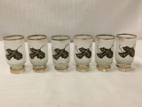 6 gilt trim frosted shot glasses by Bohemia Crystal - 3