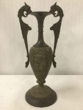 Antique metal/cast vase with relief of William Shakespeare