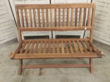 Vintage Mid Century Small Folding Wood Bench