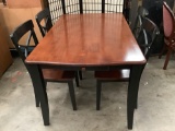 Modern wooden kitchen table with 2 drawers and 4 matching chairs