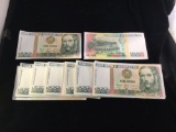 Bundle of 100 Uncirculated Peruvian 1000 intis (dollars) from 1988 in sequential order