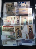 Set of 50 mint Japanese first day covers on post cards, circa 1970?s