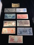 Set of 17 Uncirculated Indonesian bank notes from the 1930?s, 1950?s, and the 1980?s