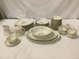 50 piece set of Englishtown Crafts China. Regal Poppy Pattern with 22k Gold Trim. See pics