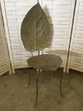 Metal Leaf Art Chair with Folding Back