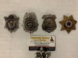 Lot of 4 metal badges; Tennessee highway patrol, Floodwood Minn. Police, Mass. State etc