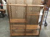 Vintage mid century adjustable dual side wood shelf system