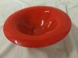C. 1920 Northwood Glass Chinese coral bowl with black base - rare piece!