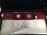 2 George Washington silver commemorative half dollar proof coins