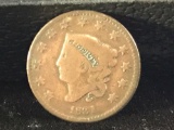 A 1831 U. S. Large cent in VG-F condition, coronated Head, large letters