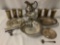 13 pc Sterling Silver lot - antique pitcher and cup set, compote, etc - 2795 grams!