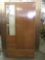 Mid century stand alone armoire wardrobe with side mirror - fair cond