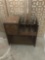 Antique mahogany magazine rack side table with cigar/pipe tobacco humidor - nice piece