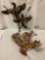 Set of 2 metal wall art pcs - copper fall leaves and ducks in flight