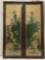 4 Asian Windowbox Panels, Landscapes made w/ Asst carved stones, incl Jade