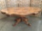 Handmade walnut Inlay coffee table with gorgeous pedestal base and design - matches lot 228