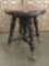 Antique Piano Stool with Brass and Glass Claw Feet