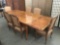 Stunning antique Italian style burled top dining table with sliding leaves and 6 chairs - see pics