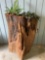 Beautiful O.O.A.K. natural wood carved planter with living plants by local artist Chau Woodhead