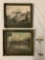 Pair of antique framed mountain scene photo prints - one marked Kodak Dept - Owl Pharmacy