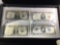 Set of 4 old U. S. Bank notes, 2 one dollar and a 10 dollar silver certificate and a red seal 5