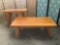 2 Mid century modern tall oak kitchen/coffee tables - solid sleek design