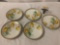 5 vintage rare RS Prussia hand painted porcelain plates with gold rim and floral design