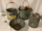 4 piece lot of antique metal home items; Chief Metal Ware - Cone Wringer Mop Pail etc