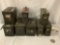 8x vintage metal ammunition cartridge cannisters
