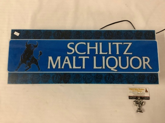 Vintage Schlitz Malt Liquor advertising lighted beer sign / bar art
