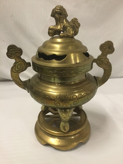 Vintage style Brass Foo Dog Incense Burner with Base