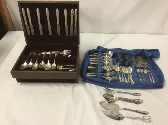 120 pieces of Assorted Silverplate Flatware. Rogers Bros, Royal Gallery, etc. see pics