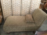 Patterned oversized chaise lounge sofa with no arms - comes with pillow