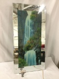 Large light box wall art -waterfall scene makes chirping bird sounds and shows running water