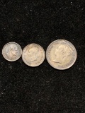 1858 Victoria 2d, 4d, and 1832 William III Penney / silver Maundy pence coinage see pics