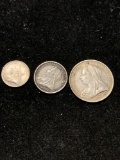 3X Queen Victoria Silver Maundy pence, 1900 1d, 1900 2d, 1900, 4d