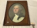 Portrait of George Washington wood framed print - custom framed in Spokane