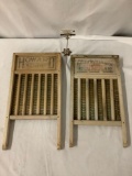 Lot of 2 antique wooden washboards, Howard Woodenware, National Washboard Co #430