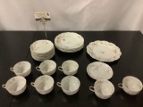 Antique Haviland & Co Limoges, made in France partial tea cup/saucer sets - multiple patterns