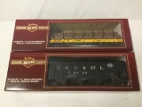 2 Bachmann Big Hauler G Scale Train Cars - Balto & Ohio Flat Car & New York Central Coal Hopper.