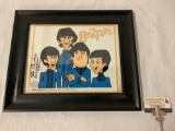Framed sericell animation art, The Beatles - 2009 Apple Corps LTD signed by Ron Campbell