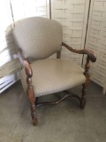 Vintage 40's re-upholstered walnut armchair - good cond