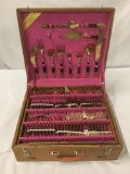 100+ Piece Set of Star of Thailand Brass Flatware Set In Case. Forks, spoons, knives, and serving