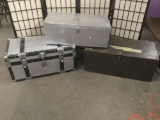 3 Vintage Steamer Trunks/Chests, 1 Wood and 2...Aluminium