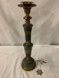 Antique marble and brass tall candlestick