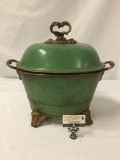 Vintage/Antique Metal Coal Bucket with Lid, see pics. 18 x 20 x 11 inches