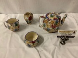 4 pc Grimwaldes Royal Winton Ivory - Marguerite pattern tea set made in England