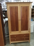 Copeland furniture cherry wood closet wardrobe with darker panel design